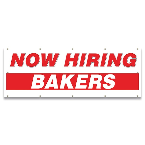 Now Hiring Bakers Banner Apply Inside Accepting Application Single Sided
